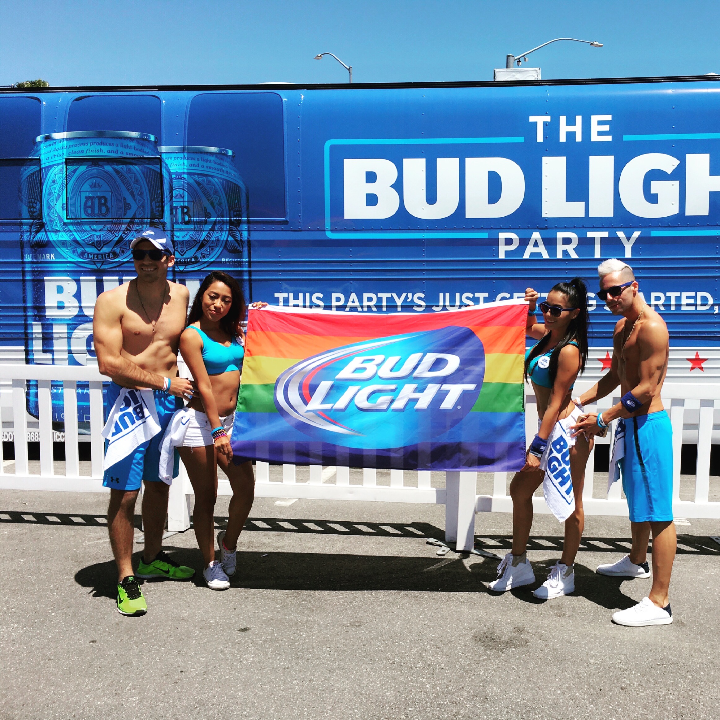 Bud Light Pride event activation with professional promotional team