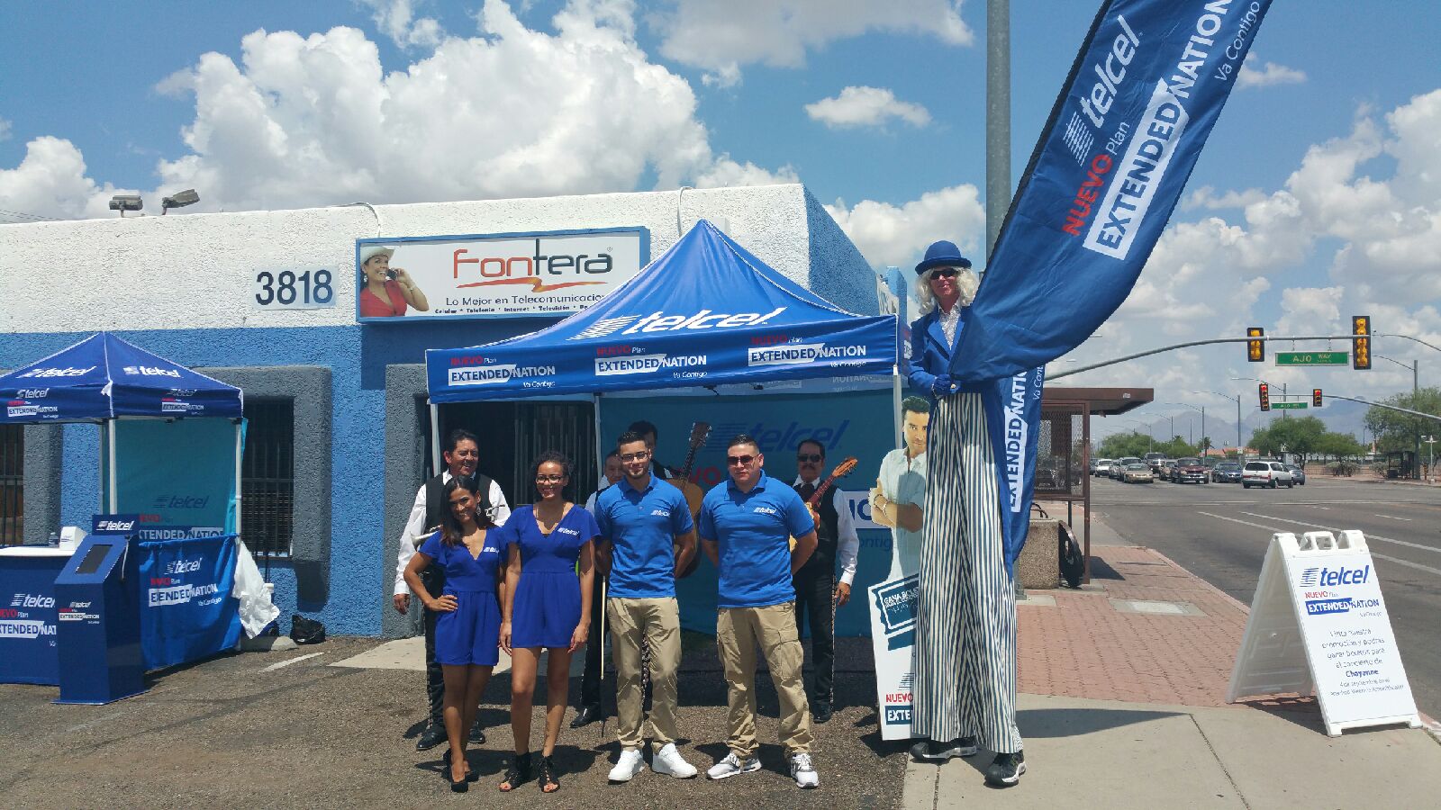 Telcel telecommunications brand activation with professional staff